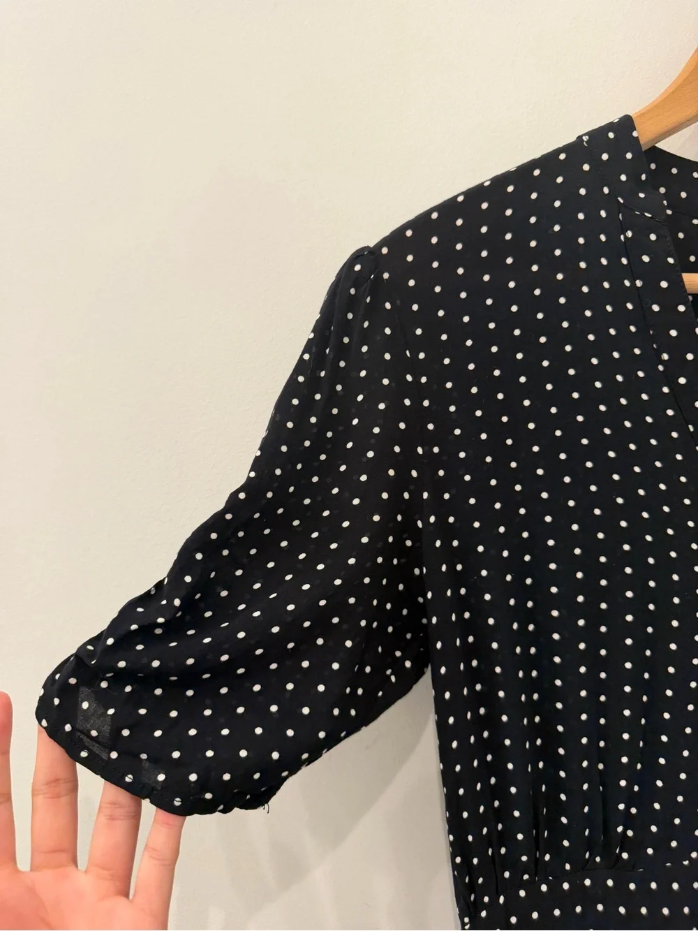 Free People Pippa Black and White Polka Dot Mini Dress